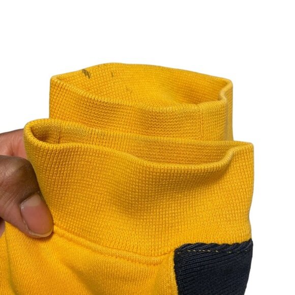 Chaps Men's Yellow 1/4 Zip Striped Long Sleeve Sweatshirt - Picture 9 of 9